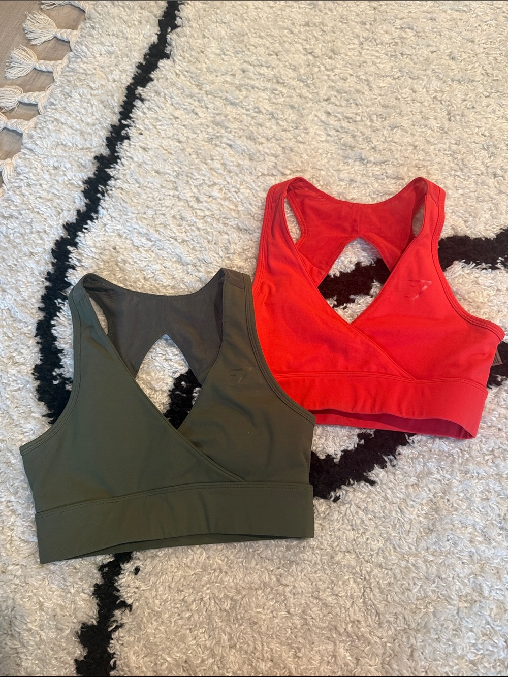 Gymshark Red & Olive Green Sports Bras